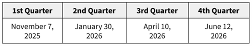 Due Dates